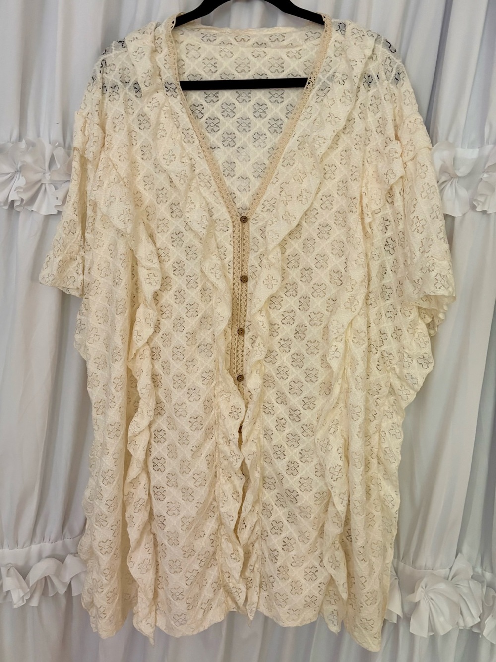 White Lace Ruffle Cover-Up Tunic - Picture 5 of 7